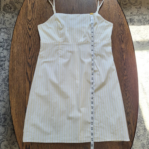L.A Hearts Pacsun White and Yellow Stripe Spaghetti Strap Mini Dress Size Medium - Picture 8 of 10
